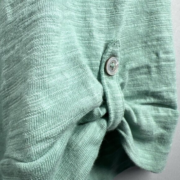 Chico's Women's Ultimate Tee‎ Large Mint Green Roll Tab Short Sleeve Slub Cotton - Picture 6 of 9